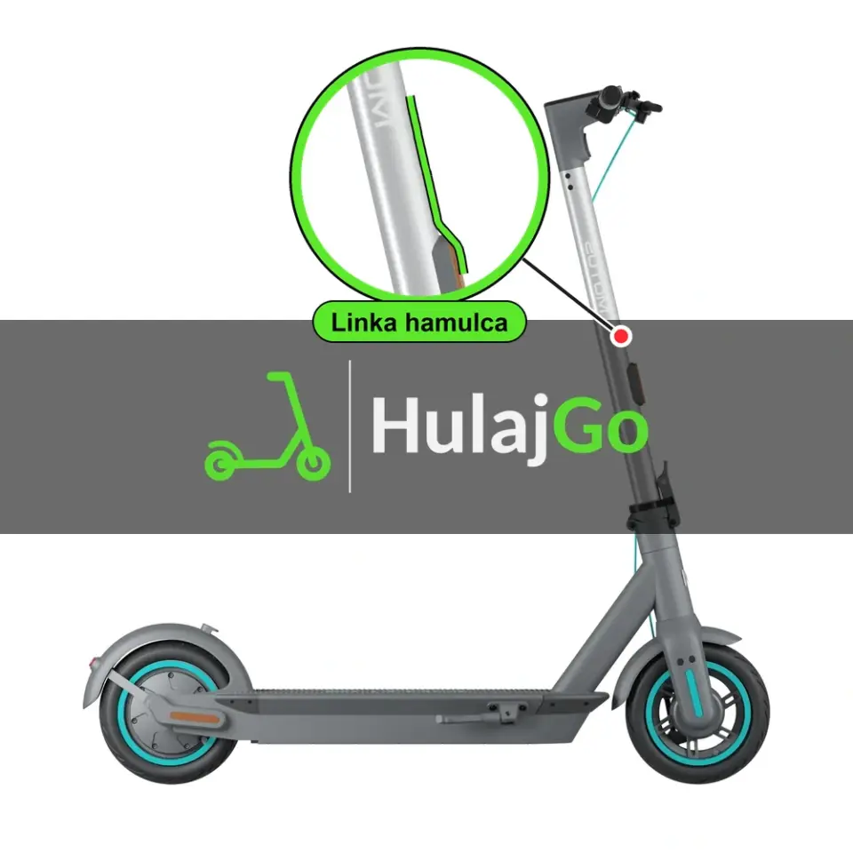 Motus Scooty 10 - w powiększeniu linka hamulca (wymiana linki hamulca)