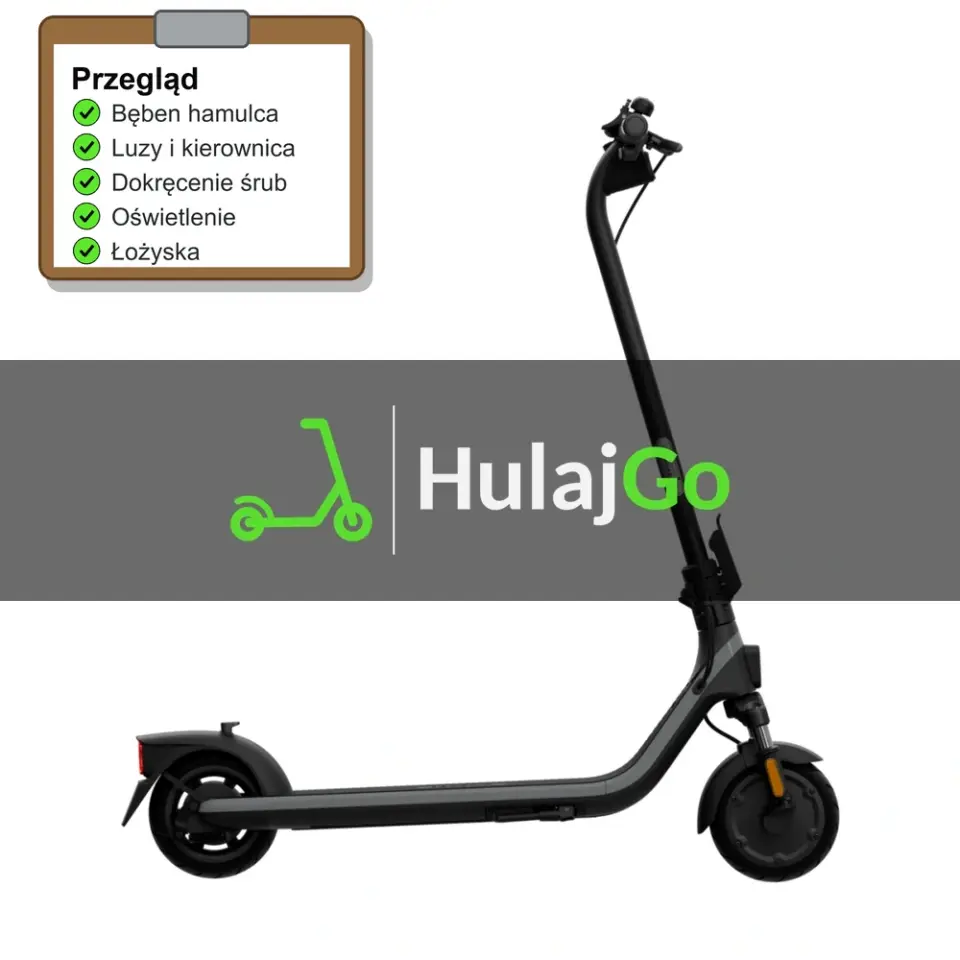 Segway E2 Plus - lista kontrolna przeglądu z zaznaczonymi pozycjami (przegląd przed sezonem)