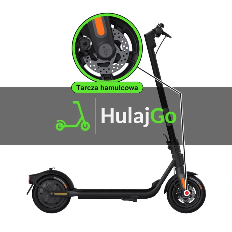 Segway F2 - w powiększeniu tarcza hamulcowa (wymiana tarczy hamulcowej)