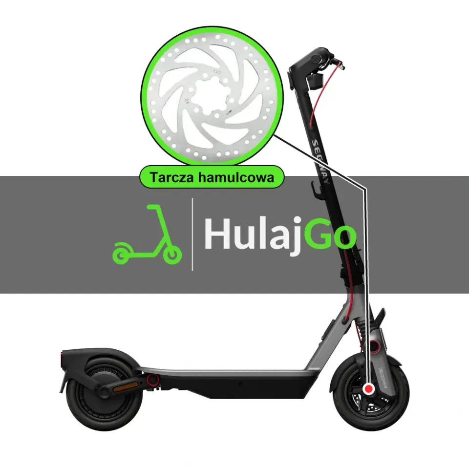 Segway F3 - w powiększeniu tarcza hamulcowa (wymiana tarczy hamulcowej)