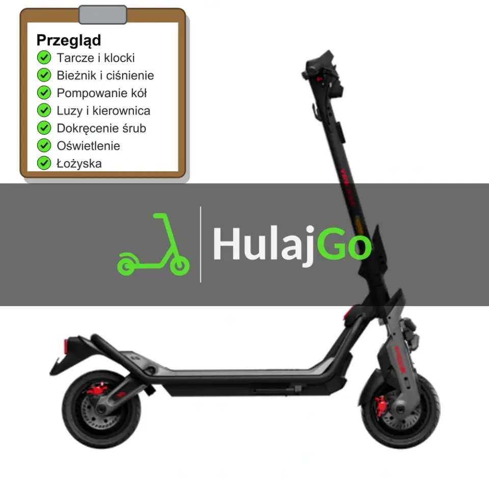 Segway GT3 - lista kontrolna przeglądu z zaznaczonymi pozycjami (przegląd przed sezonem)